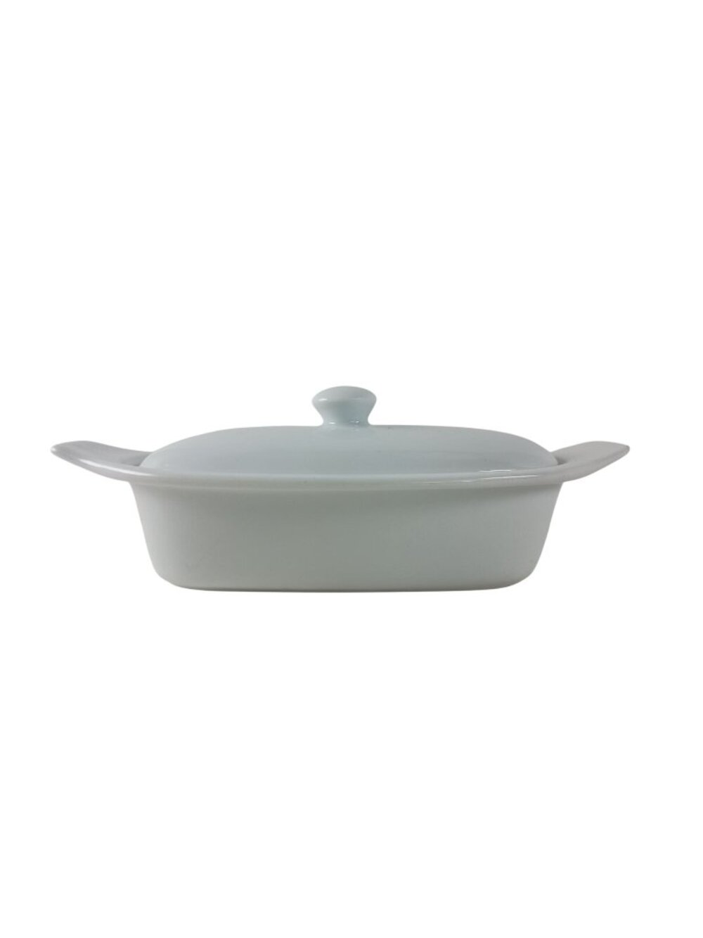 White Porcelain Oval Boat Butter Dish With Lid 8.5" x 4"